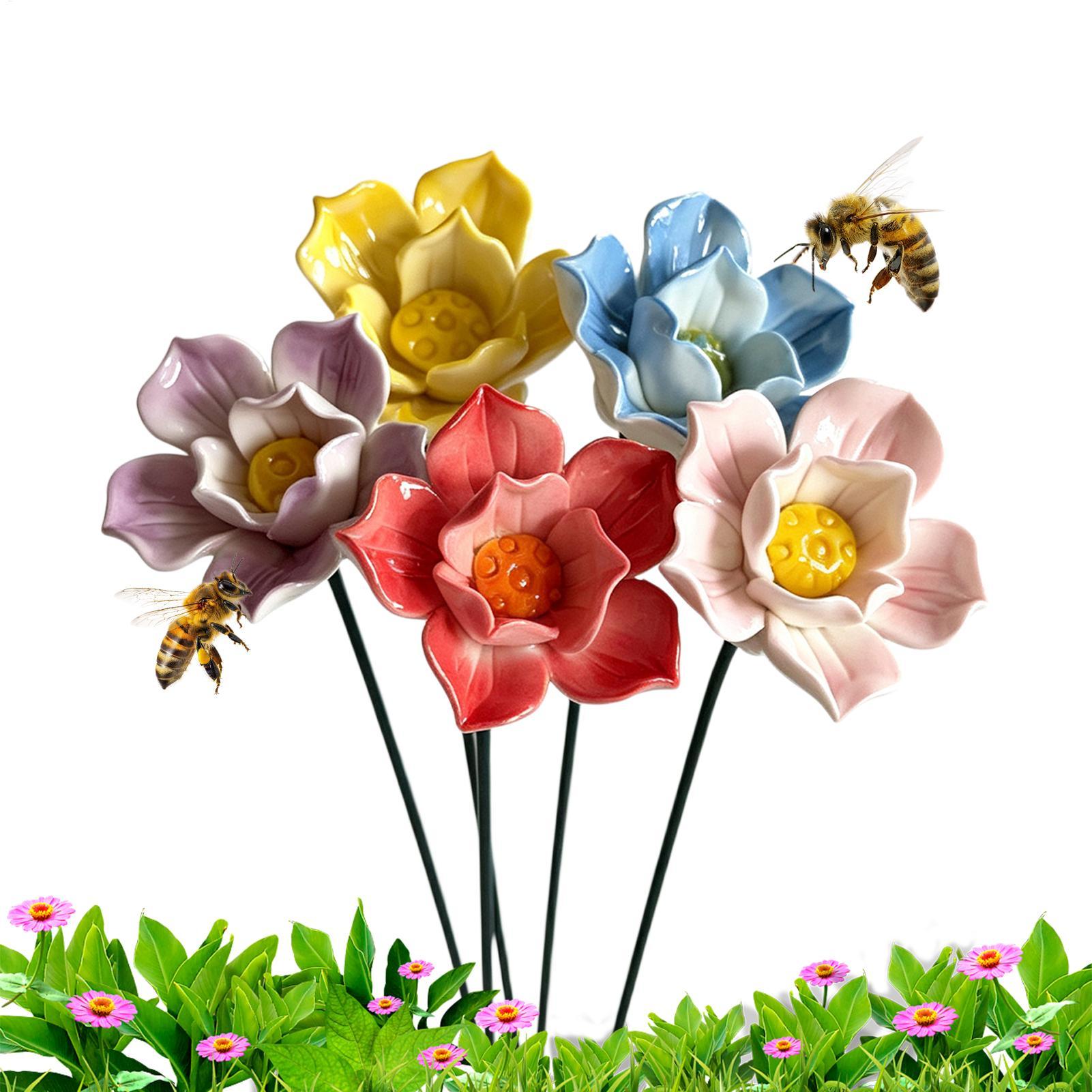 5Pcs Ceramic Bee Bath Bee Wate - Garden Weather Station 评论和价格